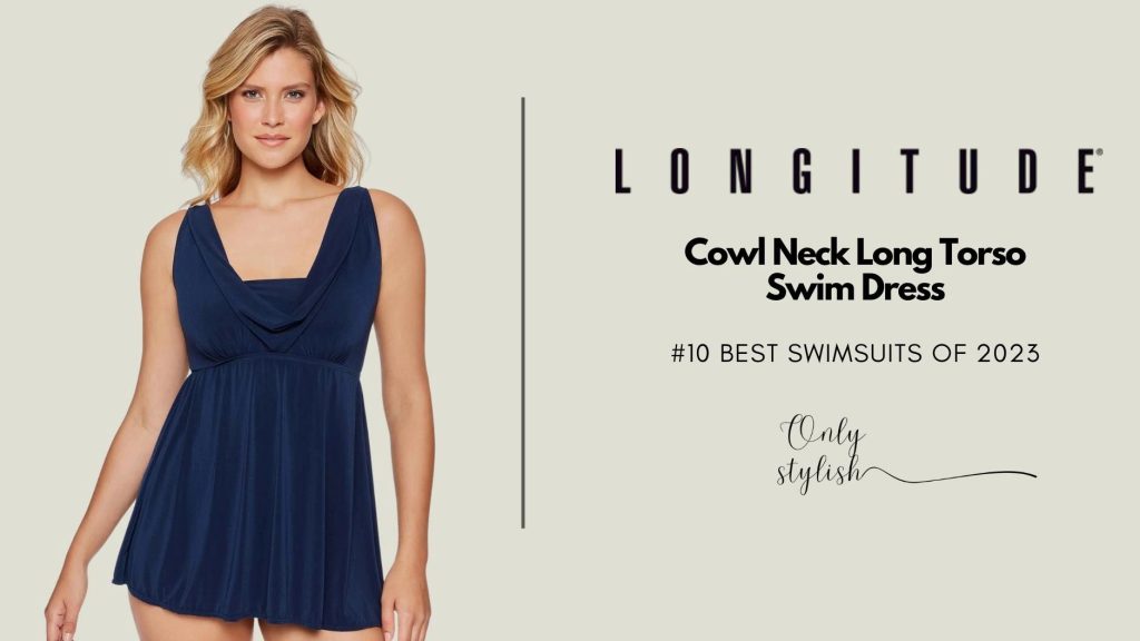 Longitude - Cowl Neck Long Torso Swim Dress 