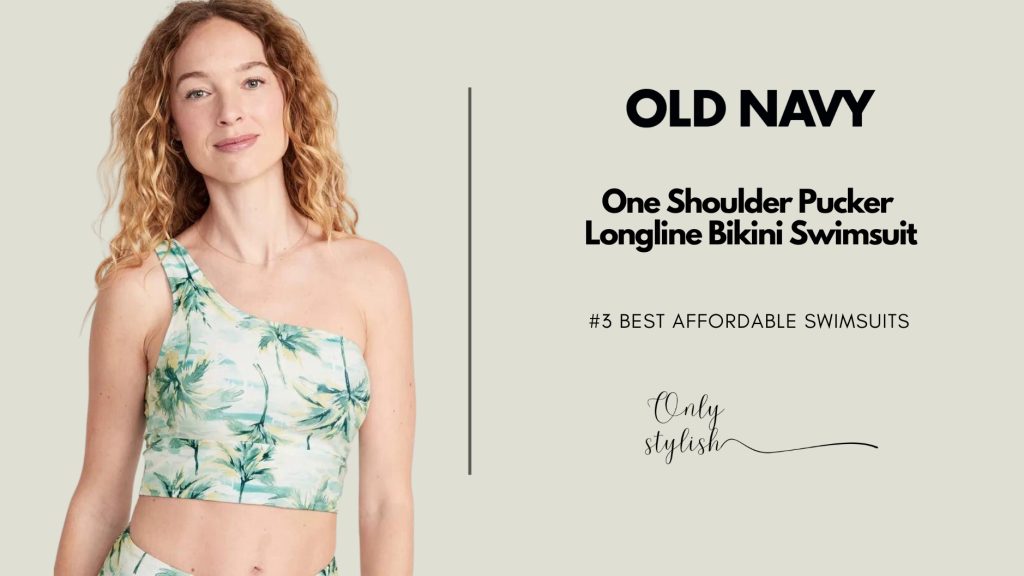 3. Old Navy - One-Shoulder Pucker Longline Bikini Swimsuit