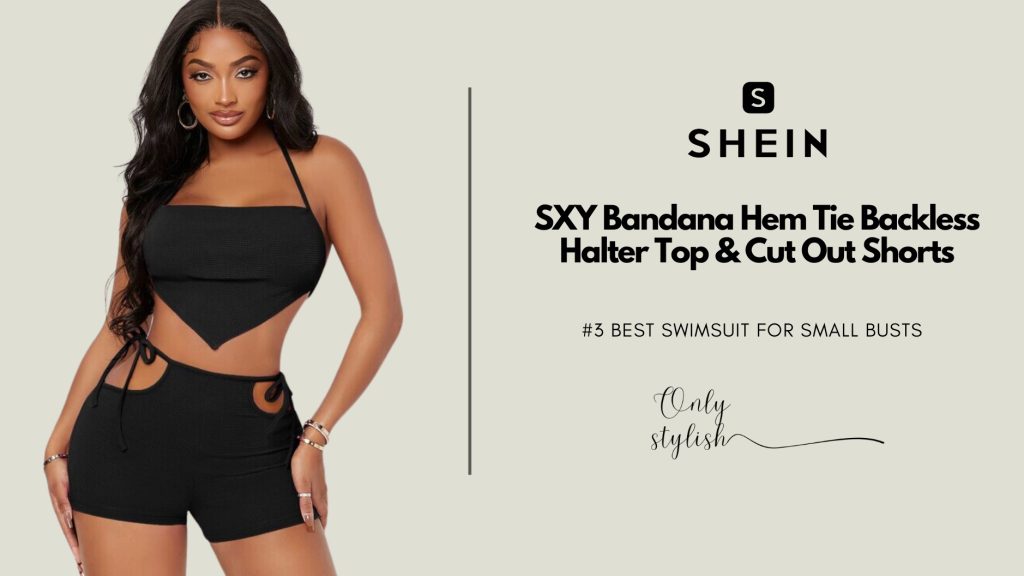SHEIN - SXY Bandana Hem Tie Backless Halter Top & Cut Out Shorts