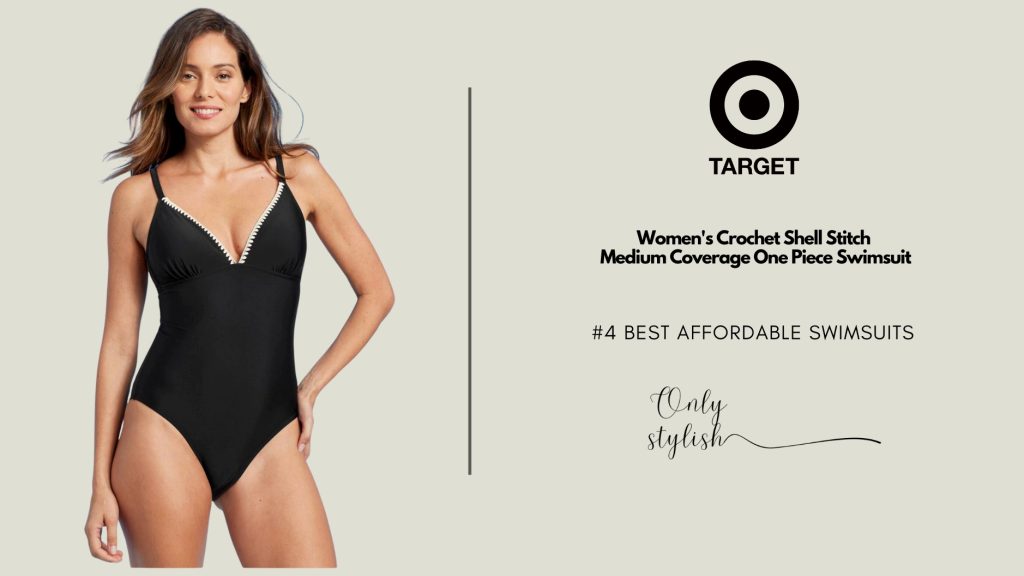 4. Target - Women's Crochet Shell Stitch Medium Coverage One Piece Swimsuit